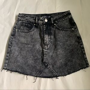 Dark wash denim skirt